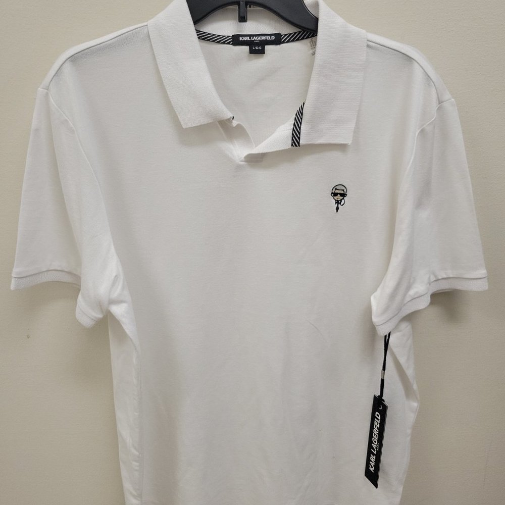 Karl Lagerfeld Men's Large Polo Shirt-White
